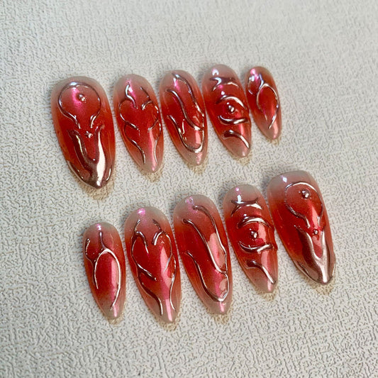 Y2K Pink Press On Nails