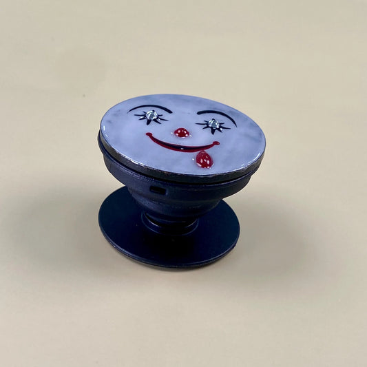 Horror Clown Phone Grip – Handmade Resin Phone Grip Stand, Creepy Clown Face, Gothic Phone Holder, Collapsible Horror Phone Grip