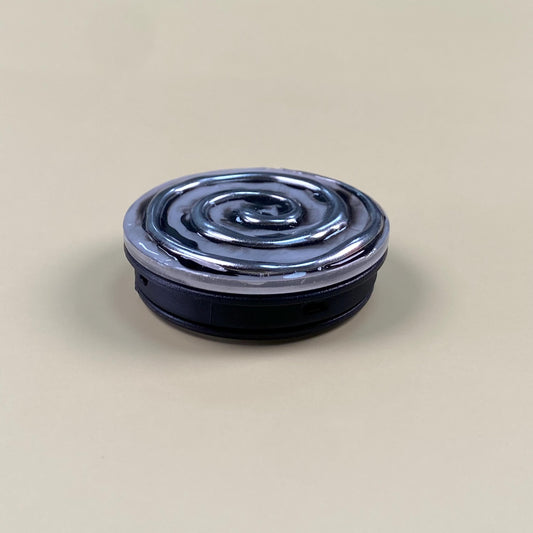 Dark Spiral Phone Grip – Handmade Resin Phone Grip Stand, Collapsible Phone Holder, Gothic Black & Silver Swirl, Alternative Aesthetic Gift