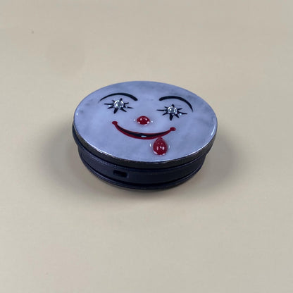 Horror Clown Phone Grip – Handmade Resin Phone Grip Stand, Creepy Clown Face, Gothic Phone Holder, Collapsible Horror Phone Grip